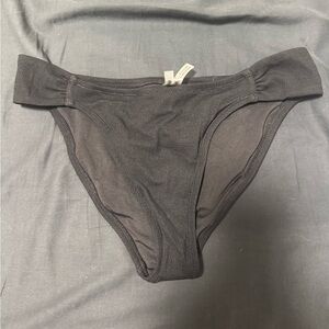 Black Ribbed Bikini Bottoms